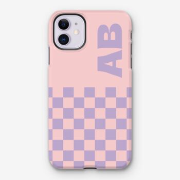Personalised Checkerboard Initial Phone Case, 9 of 12