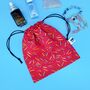 Red Party Sprinkles Drawstring Gift Bag, thumbnail 3 of 3