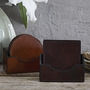Six Round Or Square Leather Coasters. Personalised, thumbnail 6 of 9
