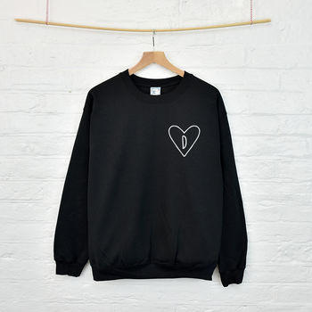 Monogram Heart Initial Personalised Sweatshirt Jumper, 3 of 9