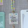 Thank You Teacher Lanyard With Colourful Card Holder – End Of Term Gift, thumbnail 4 of 8