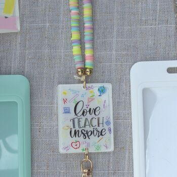 Thank You Teacher Lanyard With Colourful Card Holder – End Of Term Gift, 4 of 8