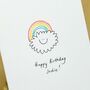 Personalised Rainbow Cloud Handmade Card, thumbnail 1 of 3