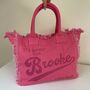 Personalised Jade Solid Colour Straw Fringe Tote Hand Bag Beach Bag, thumbnail 3 of 12