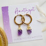 Raw Amethyst Crystal Earrings, thumbnail 1 of 10