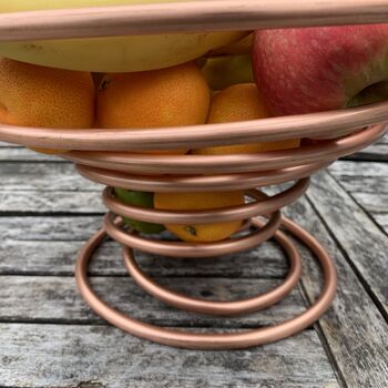 Spiral Copper Fruit Bowl, Handmade Copper Bowl, 8 of 9