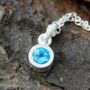 Blue Topaz November Birthstone Sterling Silver Necklace, thumbnail 3 of 6