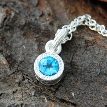 Blue Topaz November Birthstone Sterling Silver Necklace, 3 of 6