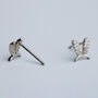 Sterling Silver Crystal Bunny Ears Earrings, thumbnail 3 of 4