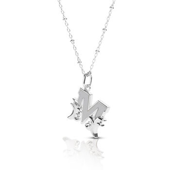 Solid Silver M Initial Necklace With Mother Of Pearl, 2 of 6