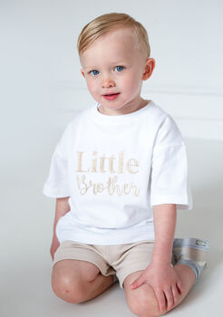 Embroidered Big Or Little Sibling T Shirt, 3 of 9