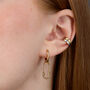 Safety Pin Charm Hoop Earrings, thumbnail 2 of 6