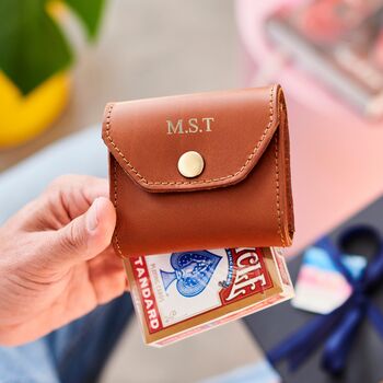 Personalised Leather Playing Card Holder And Luxury Playing Cards, 2 of 7