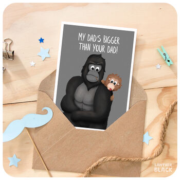 Gorillas Funny Father's Day Birthday Card For Dad, 5 of 6