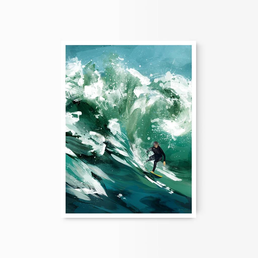 Modern Surfer Print By Green Lili