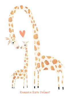Personalised Giraffe Birth Announcement Print, 2 of 2