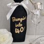 Personalised Bottle Bag, Gold Shimmer Navy Wine Gift, thumbnail 8 of 10