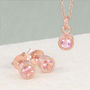 Pink Tourmaline Rose Gold Plated Birthstone Necklace, thumbnail 3 of 5