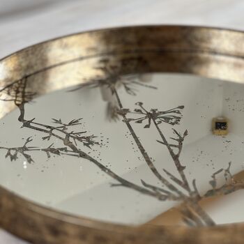 Mirrored Cowparsley Round Tray, 2 of 3