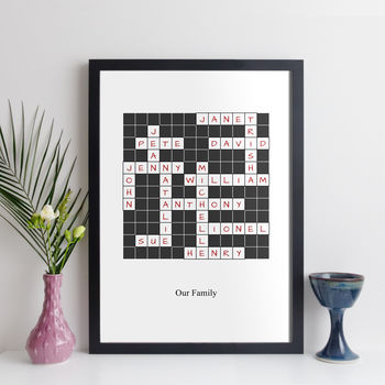 Personalised Traditional Family Crossword Print Gift, 9 of 12
