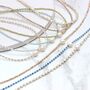 Adjustable Mini Gem Beaded Necklace On Silver Or Gold Vermeil, thumbnail 2 of 12