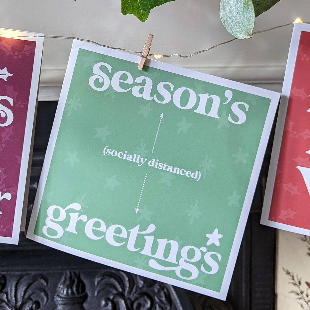 Socially Distanced Greetings Christmas Card By Hands & Hearts