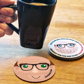 Personalised Glossy Face Coasters For Grandpa, 4 of 7