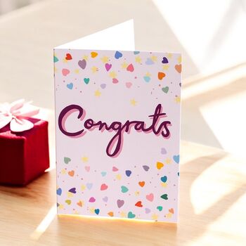 Colourful Congrats Celebration Card Confetti Design, 2 of 2