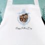 Personalised Dad And Father's Day Blue Crest Photo Apron, thumbnail 2 of 12