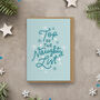 Top Of The Naughty List Candy Cane Christmas Card, thumbnail 1 of 5