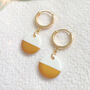 Lillia Gold Polymer Clay Earrings, thumbnail 2 of 5