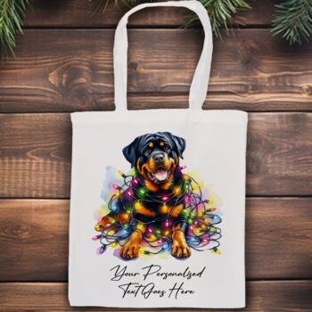 Personalised Rottweiler In Christmas Lights, 8 of 10