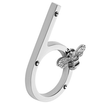 House Numbers With Bee In Nickel Finish, 7 of 11