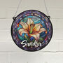 Lily Personalised Stained Glass Effect Suncatcher, thumbnail 1 of 7