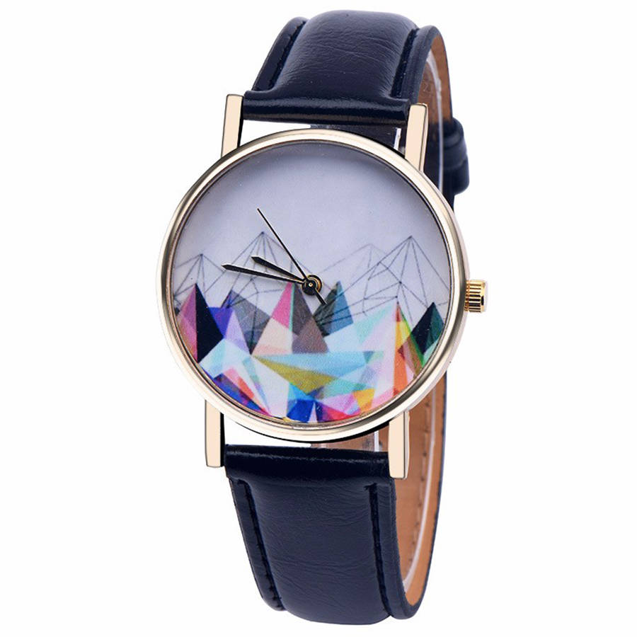 geometric landscape print watch by junk jewels | notonthehighstreet.com