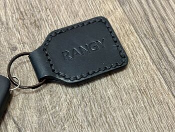 Personalised Leather Keyring, Black, 4 of 7