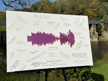 Personalised Music Soundwave Wedding Guest Book Alternative, 3 of 6