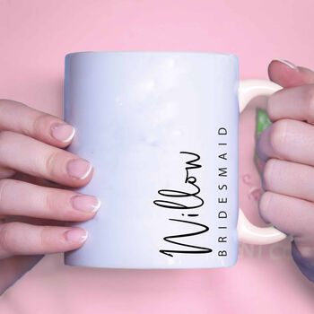 Personalised Bridal Party Sideways Bridesmaid Mug, 2 of 4