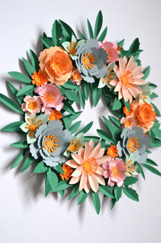 Paper Flower Wreath Craft Kit, 2 of 4