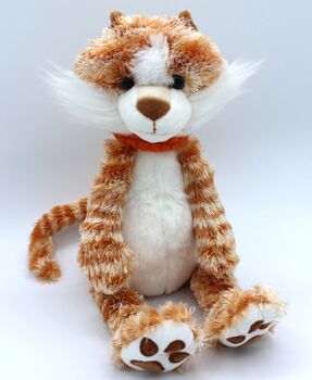 Ginge Cat Soft Toy With Personalised Heart, 4 of 4