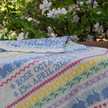 Personalised Lambswool Baby Blanket, 5 of 6