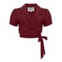 Greta Blouse In Windsor Wine Vintage 1940s Style, thumbnail 1 of 2