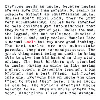 Uncle Quotes A5 Unframed Print, Uncle Gift, 2 of 6