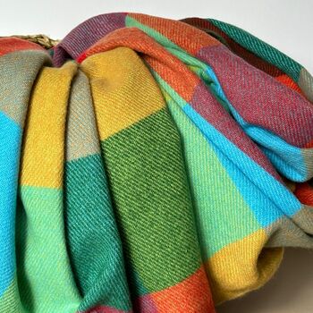 Super Soft Colour Block Scarf In Red And Green, 3 of 5