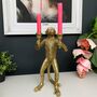 Monkey Standing Gold Candelabra, thumbnail 5 of 6