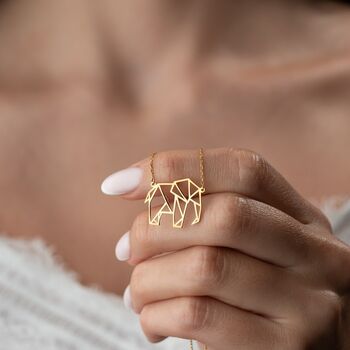 'Lucky Wisdom' Geometric Elephant Necklace, 6 of 9