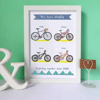 Personalised Cycling Family Print, 2 of 12
