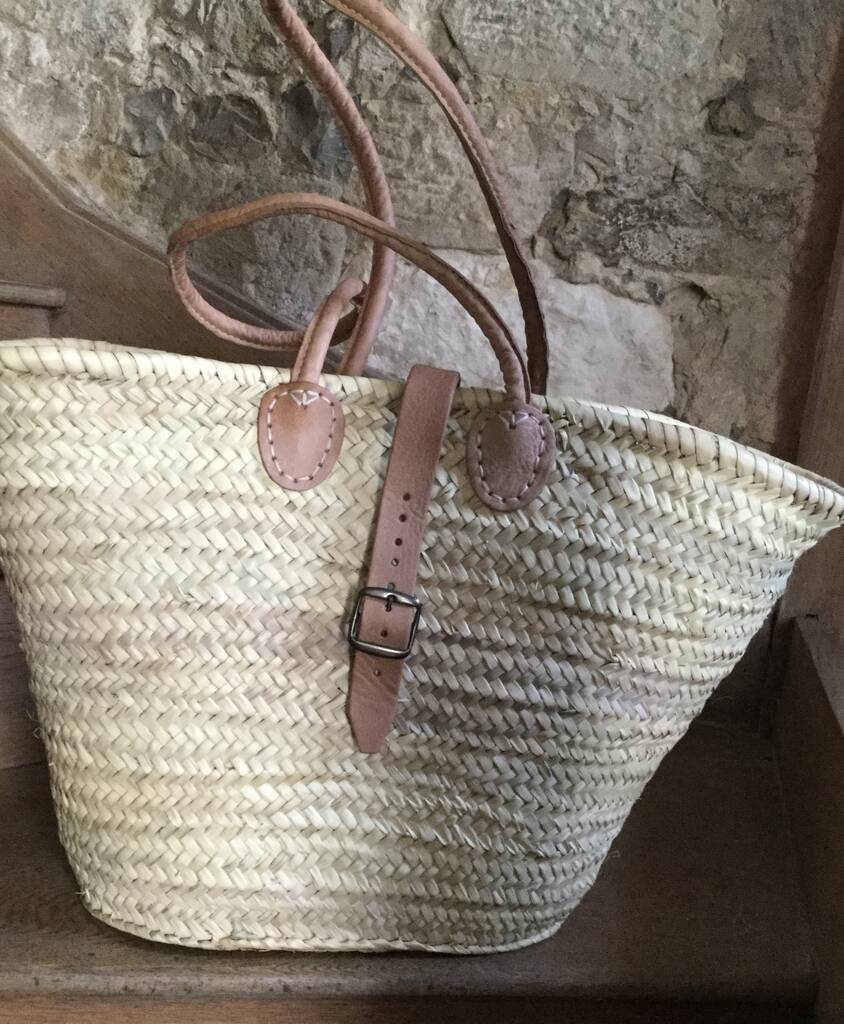 french baskets with leather handles