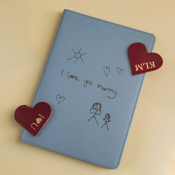 Refillable Leather Notebook With Child's Engraved Image, 2 of 9