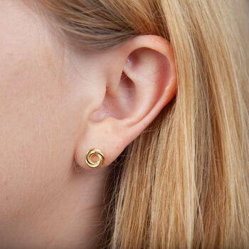 Entwined Circle Earring Studs, 2 of 4